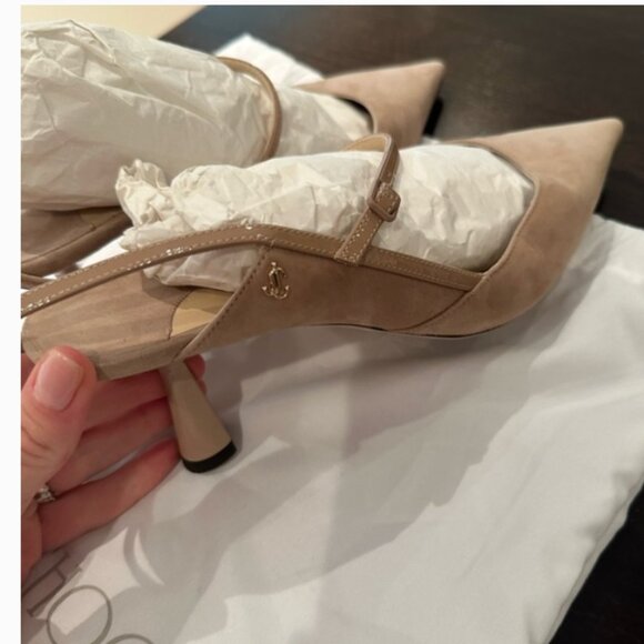 Jimmy Choo Beige Suede Ray 65 Slingback Pumps size 39 - Picture 4 of 11